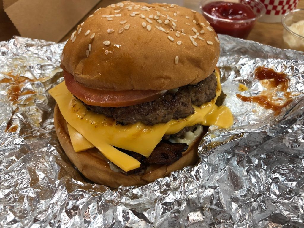 Five Guys Bacon Cheeseburger