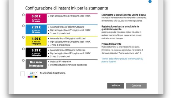 HP Instant Ink - codice sconto