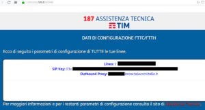 Impostazioni VoIP Telecom Italia