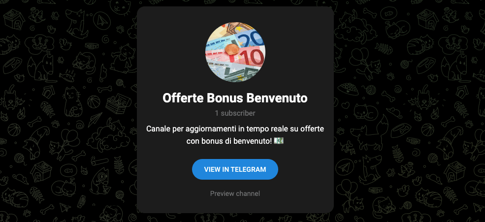 Telegram Offerte Bonus Benvenuto