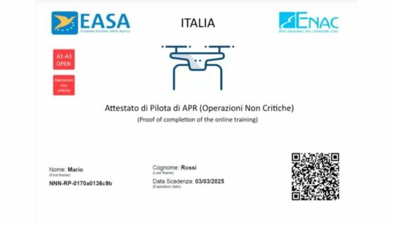 Patentino Drone Italia