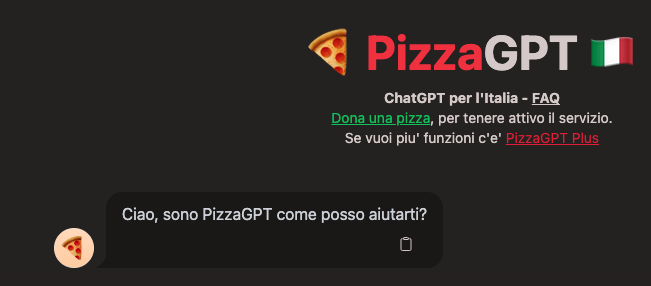 PizzaGPT, la versione italiana di ChatGPT