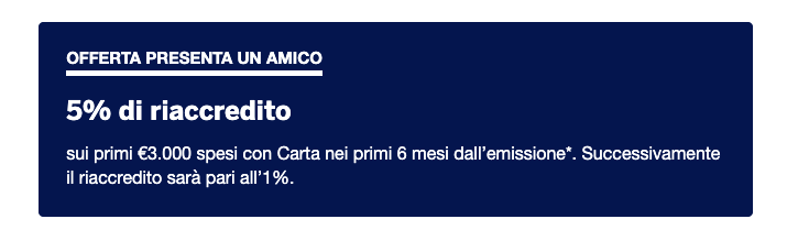 American Express Blu - Codice Sconto - 5%