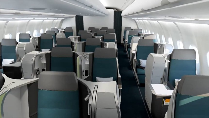 Business Class Aer Lingus - DUB//SEA - myHobby.fun Immagine interna della Business Class Aer Lingus su Airbus 330
